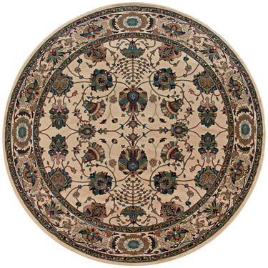 Oriental Weavers Ariana 431O3 Ivory and Red Round Accent Floral Round Rug - 8' Round