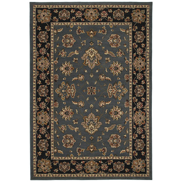Oriental Weavers Ariana 623H3 Blue and Black Large Seating Area Rug Floral Area Rug - 6'7" x 9'6"