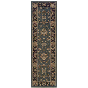 Oriental Weavers Ariana 623H3 Blue and Black Hallway Runner Traditional Runner Rug - 2'3" x 7'9"