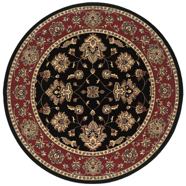 Oriental Weavers Ariana 623M3 Black and Red Round Accent Polypropylene Round Rug - 6' Round