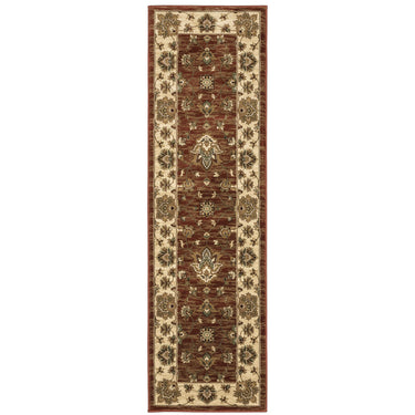 Oriental Weavers Ariana 623V3 Red and Ivory Hallway Runner Floral Runner Rug - 2'3" x 7'9"