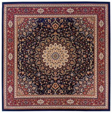 Oriental Weavers Ariana 095B3 Blue and Red Square Room Accent Medallion Square Rug - 8' Square