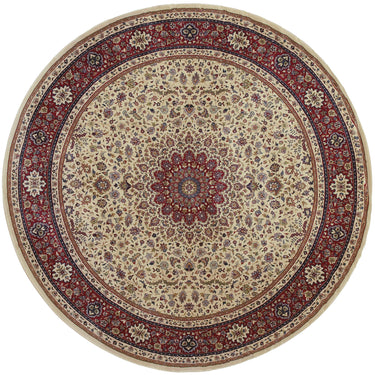 Oriental Weavers Ariana 095J3 Ivory and Red Round Accent Medallion Round Rug - 6' Round