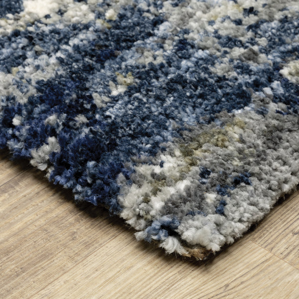 Oriental Weavers Aspen Grey 2061L Gray and Blue Hallway Runner Contemporary Runner Rug - 2'3