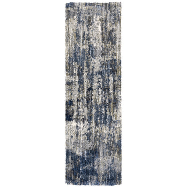 Oriental Weavers Aspen Grey 2061L Gray and Blue Hallway Runner Contemporary Runner Rug - 2'3" x 7'6"