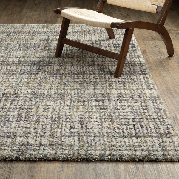 Oriental Weavers Aspen 2877B Ivory and Gold Medium Living Room Rug Abstract Area Rug - 5'3