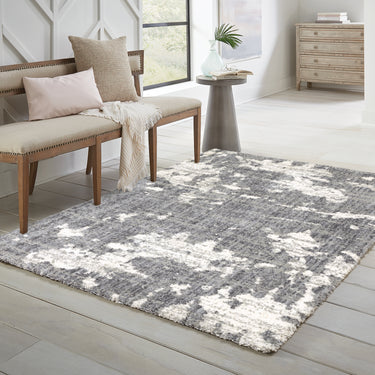 Oriental Weavers Aspen Grey 003H9 Gray and Ivory Hallway Runner Abstract Runner Rug - 2'3" x 7'6"