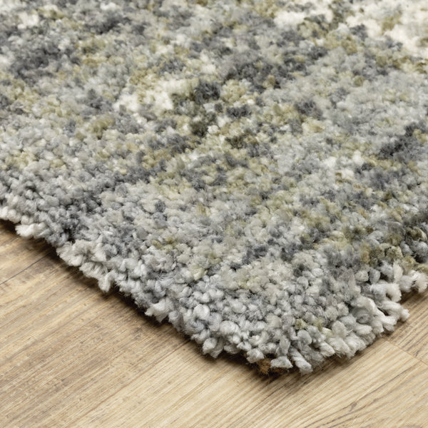 Oriental Weavers Aspen Grey 530J9 Gray and Ivory Hallway Runner Abstract Runner Rug - 2'3