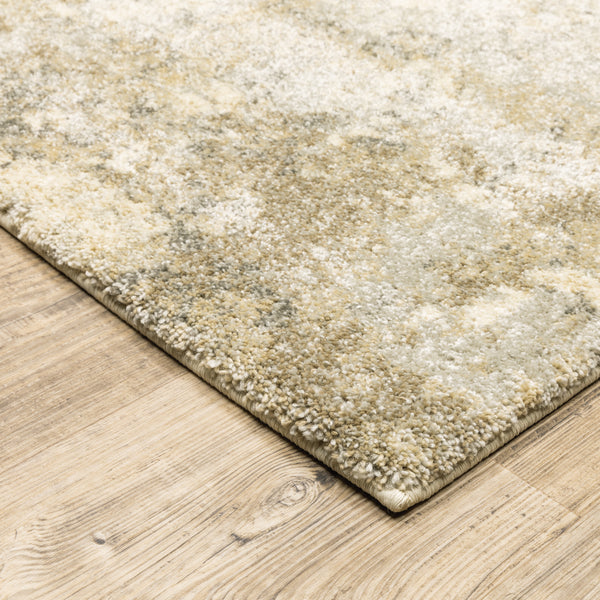 Oriental Weavers Astor 8322J Gold and Beige Hallway Runner Abstract Runner Rug - 2'3