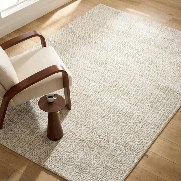 Oriental Weavers Atlas 3721G Ivory and Beige Oversized Dining Room Rug Polypropylene Blend Area Rug - 8'6