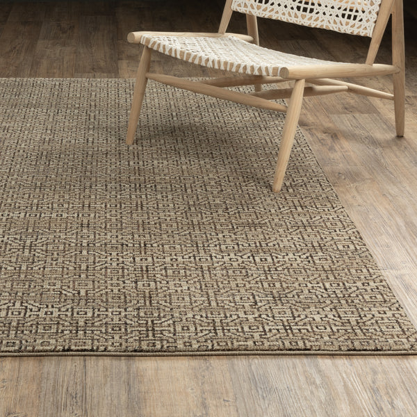 Oriental Weavers Atlas 3721S Brown and Tan Large Seating Area Rug Transitional Area Rug - 6'7
