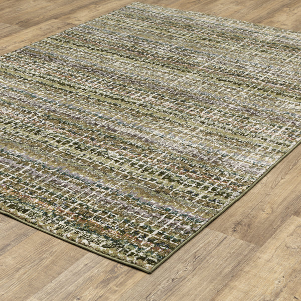 Oriental Weavers Atlas 747A0 Green and Multi Oversized Dining Room Rug Abstract Area Rug - 8'6