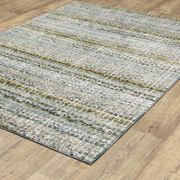 Oriental Weavers Atlas 747B0 Blue and Green Medium Living Room Rug Modern Area Rug - 5'3