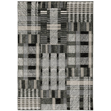 Oriental Weavers Atlas 752C0 Black and Gray Oversized Dining Room Rug Polypropylene Blend Area Rug 8'6" x 11'7" — full overhead view of the rug