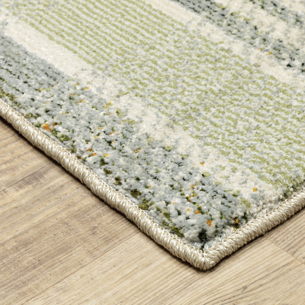 Oriental Weavers Atlas 752E0 Blue and Green Hallway Runner Geometric Runner Rug - 2'6