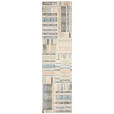Oriental Weavers Atlas 752E0 Blue and Green Hallway Runner Geometric Runner Rug - 2'3" x 8'