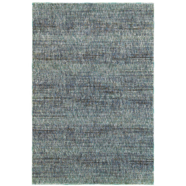Oriental Weavers Atlas 8033J Blue and Gray Extra Large Room Anchor Solid Area Rug 10' x 13'2" — full overhead view of the rug