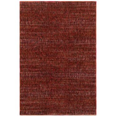 Oriental Weavers Atlas 8033K Red and Rust Hallway Runner Solid Runner Rug 2'3" x 8' — full overhead view of the rug