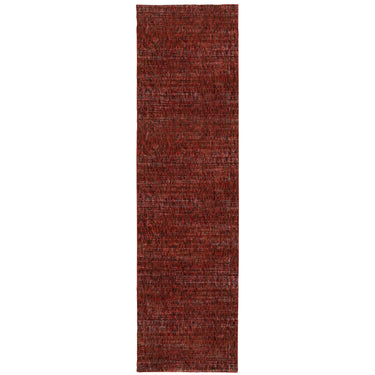 Oriental Weavers Atlas 8033K Red and Rust Hallway Runner Solid Runner Rug 2'3" x 8' — runner shape view