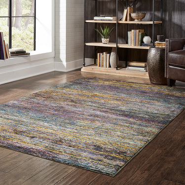 Oriental Weavers Atlas Multicolor 8037B Multi-colored Large Seating Area Rug Transitional Area Rug 6'7" x 9'6" — styled in a furnished room