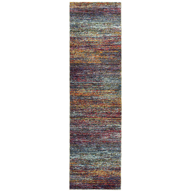 Oriental Weavers Atlas Multicolor 8037B Multi-colored Hallway Runner Abstract Runner Rug 2'3" x 8' — runner shape view