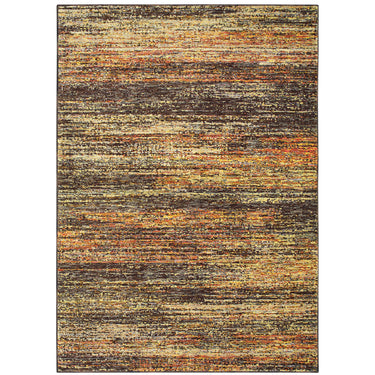 Oriental Weavers Atlas 8037C Gold and Charcoal Oversized Dining Room Rug Abstract Area Rug - 8'6" x 11'7"