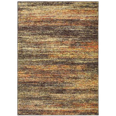 Oriental Weavers Atlas 8037C Gold and Charcoal Round Accent Abstract Round Rug 7'10" Round — full overhead view of the rug