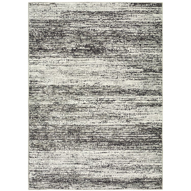 Oriental Weavers Atlas 8037G Ash and Charcoal Round Accent Abstract Round Rug 7'10" Round — full overhead view of the rug