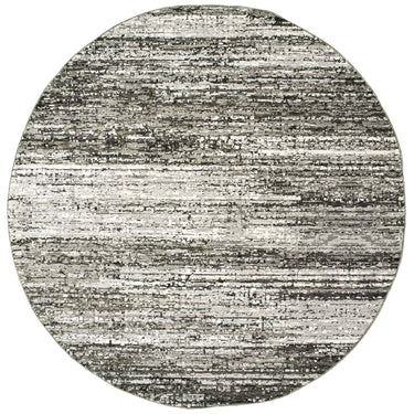 Oriental Weavers Atlas 8037G Ash and Charcoal Round Accent Abstract Round Rug - 7'10" Round