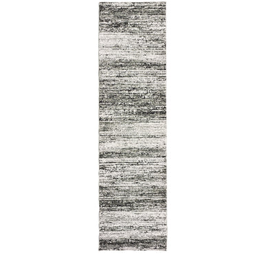 Oriental Weavers Atlas 8037G Ash and Charcoal Hallway Runner Abstract Runner Rug 2'6" x 12' — runner shape view