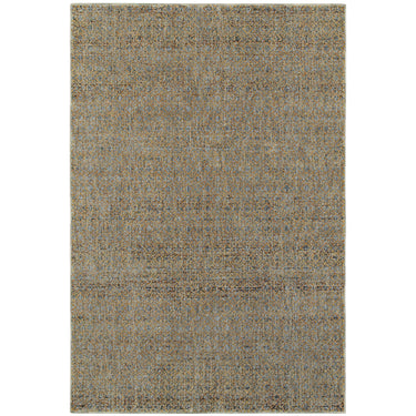 Oriental Weavers Atlas 8048B Blue and Gold Compact Bedroom Accent Polypropylene Blend Area Rug - 3'3" x 5'2"