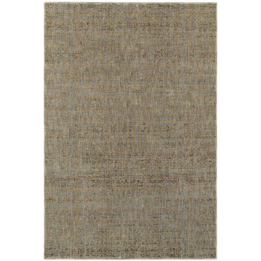 Oriental Weavers Atlas 8048B Blue and Gold Oversized Dining Room Rug Polypropylene Blend Area Rug 7'10" x 10'10" — full overhead view of the rug