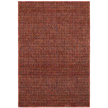 Oriental Weavers Atlas 8048K Red and Rust Compact Bedroom Accent Polypropylene Blend Area Rug - 3'3" x 5'2"