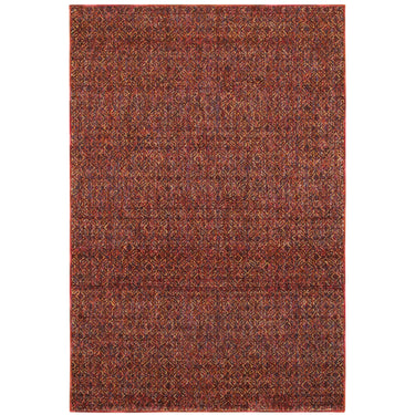 Oriental Weavers Atlas 8048K Red and Rust Oversized Dining Room Rug Polypropylene Blend Area Rug 8'6" x 11'7" — full overhead view of the rug