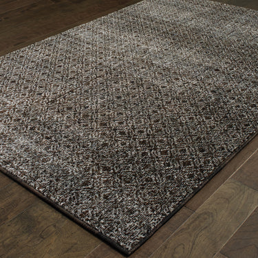 Oriental Weavers Atlas 8048Q Black and Gray Small Entryway Accent Geometric Area Rug - 1'10" x 3'2"