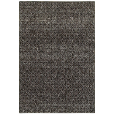 Oriental Weavers Atlas 8048Q Black and Gray Hallway Runner Geometric Runner Rug 2'3" x 8' — full overhead view of the rug