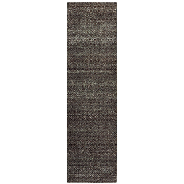 Oriental Weavers Atlas 8048Q Black and Gray Hallway Runner Geometric Runner Rug 2'3" x 8' — runner shape view