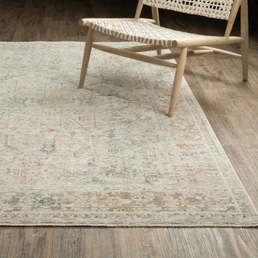 Oriental Weavers Avalon AVA02 Beige and Blue Extra Large Room Anchor Medallion Area Rug - 9'10" x 12'10"
