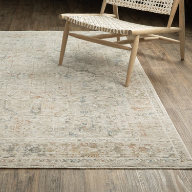 Oriental Weavers Avalon AVA02 Beige and Blue Extra Large Room Anchor Medallion Area Rug 9'10" x 12'10" — lifestyle setting