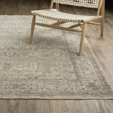 Oriental Weavers Avalon AVA03 Beige and Gray Compact Bedroom Accent Polyester Area Rug - 3'2" x 5'
