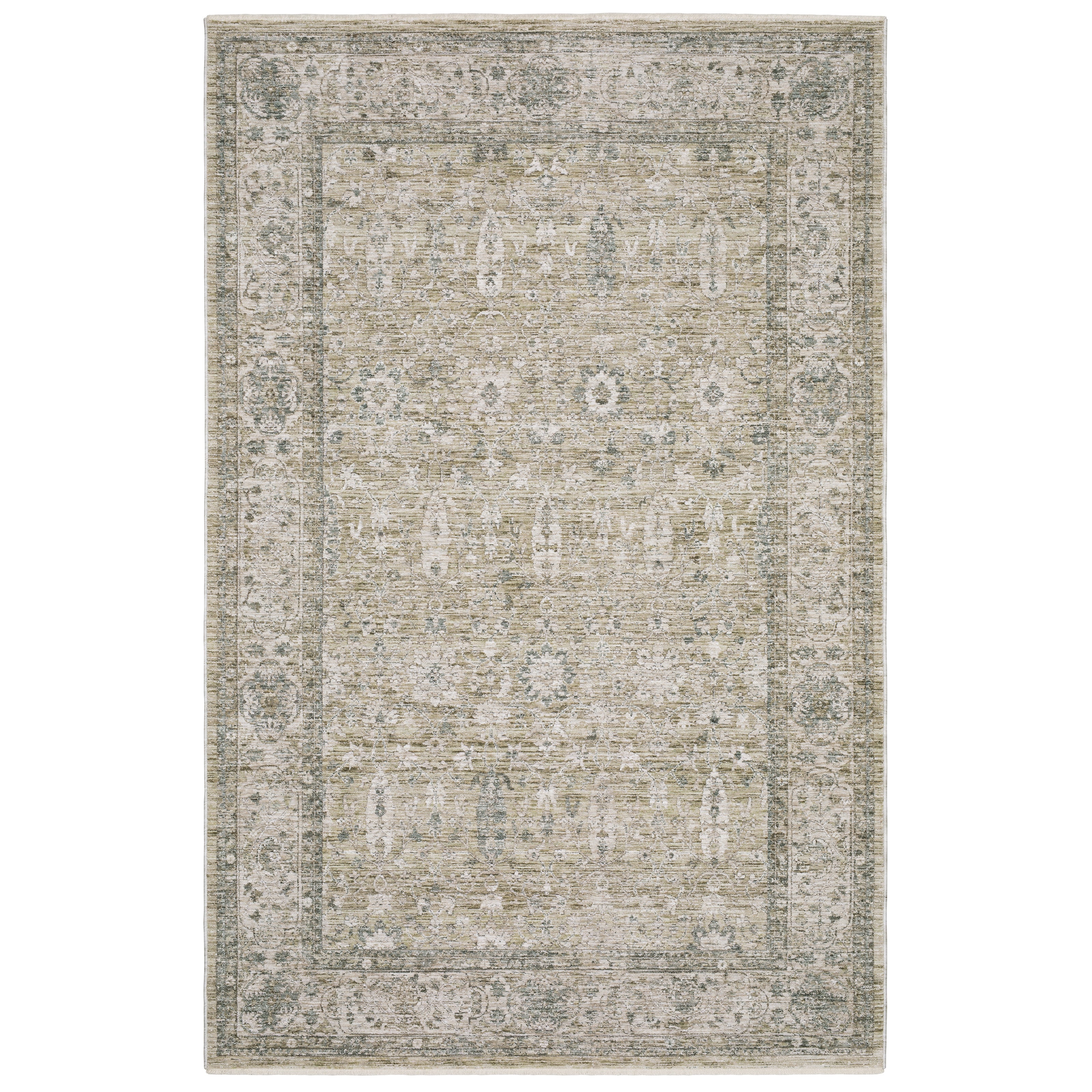 Oriental Weavers Avalon AVA03 Beige and Gray Medium Living Room Rug Polyester Area Rug - 5'3" x 7'10"