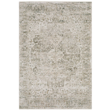 Oriental Weavers Avalon AVA08 Beige and Gray Hallway Runner Polyester Runner Rug 2'7" x 7'7" — full overhead view of the rug