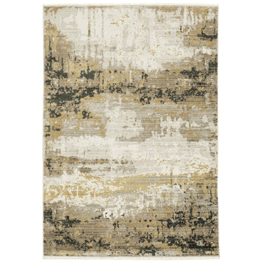 Oriental Weavers Bauer 2061X Gold and Black Large Seating Area Rug Modern Area Rug 6'7" x 9'6" — full overhead view of the rug