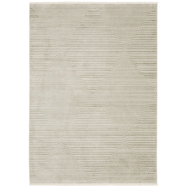 Oriental Weavers Bauer 4150E Beige and Ivory Oversized Dining Room Rug Modern Area Rug 7'10" x 10'10" — full overhead view of the rug