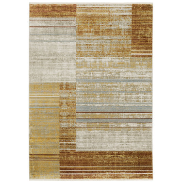 Oriental Weavers Bauer Orange 090R2 Rust and Gold Hallway Runner Modern Runner Rug 2'3" x 7'6" — full overhead view of the rug
