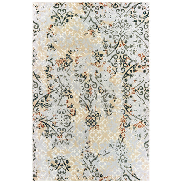 Oriental Weavers Bowen Grey 108W2 Gray and Gold Extra Large Room Anchor Polypropylene Area Rug 9'10" x 12'10" — full overhead view of the rug