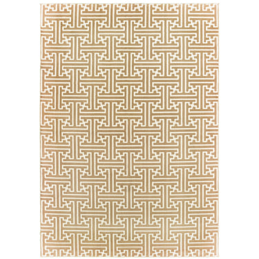 Oriental Weavers Bowen 1333Y Gold and Ivory Hallway Runner Polypropylene Runner Rug 2'3" x 7'6" — full overhead view of the rug