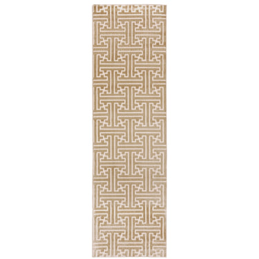 Oriental Weavers Bowen 1333Y Gold and Ivory Hallway Runner Polypropylene Runner Rug 2'3" x 7'6" — runner shape view