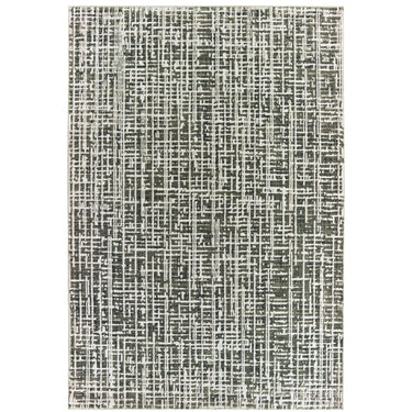 Oriental Weavers Bowen Grey 2066W Gray and Ivory Hallway Runner Abstract Runner Rug 2'3" x 7'6" — full overhead view of the rug