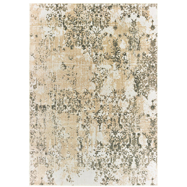 Oriental Weavers Bowen Grey 2067W Gray and Gold Extra Large Room Anchor Abstract Area Rug 9'10" x 12'10" — full overhead view of the rug